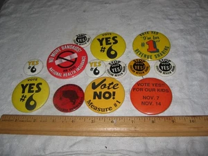 Lot of 13 Political Proposition , Nat'l Health Insurance, etc Pinback Buttons - Picture 1 of 1