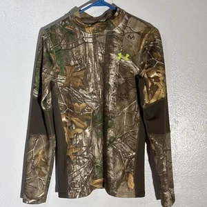 Under Armour Youth Boy's XL Forest Camo Fitted Long Sleeve Shirt Coldgear - Picture 1 of 8