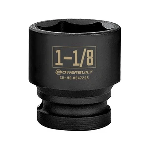 Powerbuilt 1/2 Inch Drive x 1-1/8 Inch 6 Point Impact Socket - 647295 - Picture 1 of 5