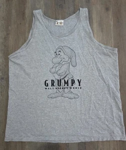 Vintage Walt Disney World Grumpy da Biancaneve Grigio Canotta Senza Maniche Uomo XXL - Foto 1 di 5