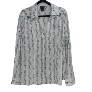 Torrid Long sleeve Blue And Lavender Blouse Size 3 - Picture 1 of 9
