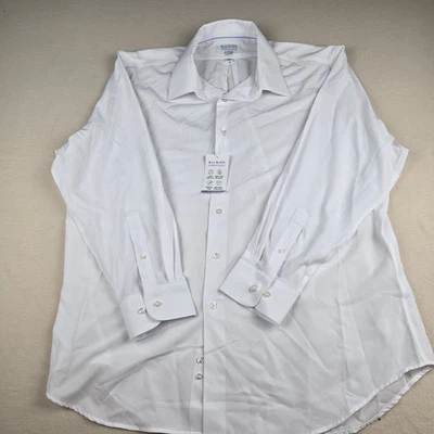 Bill Blass Essentials Mens Shirt L/S White 2XL 34/35 Fitted NWT 4 Way Stretch - Image 1 of 4