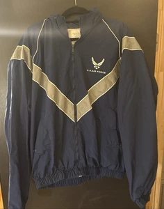 Chaqueta cortavientos de la Fuerza Aérea de los Estados Unidos cremallera completa azul ligero talla L - Imagen 1 de 9