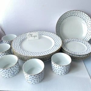 TIFFANY & Co. Dancing T Tableware Set of 16 pcs Cocotte Plate Bowl - Picture 1 of 11