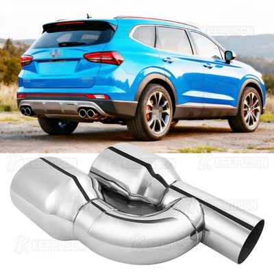 Punta silenciadora garganta cola trasera tubo escape entrada doble 2,5" para Hyundai Santa Fe Foto 1 de 4