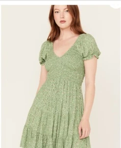 Bootbarn Ash & Violet Green Summer Dress Size Medium. Line dancing Cowgirl dress - Picture 1 of 5