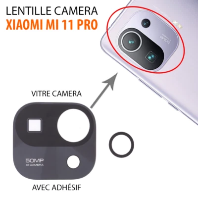 Cristal Lente Cámara Trasera para Xiaomi Mi 11 Pro M2102K1AC con Adhesivo Adhesivo Foto 1 de 3