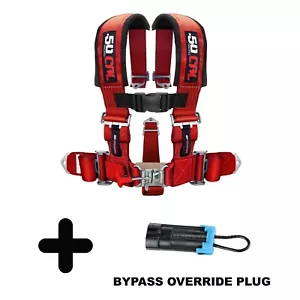 Red 2 in 5 point Harness and Bypass Plug For CanAm X3 XRS Max 800 X DS Turbo R - Bild 1 von 9