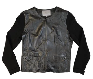 Classiques Entier Leather Wool Black Jacket Women's Size Small - Picture 1 of 8