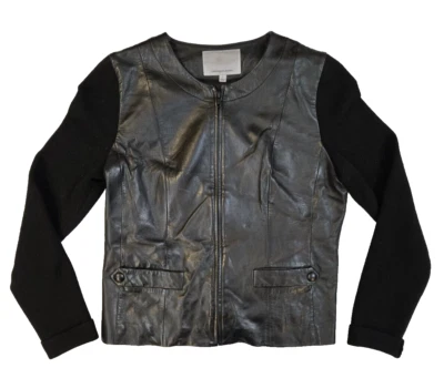 Classiques Entier Leather Wool Black Jacket Women's Size Small - Image 1 of 4