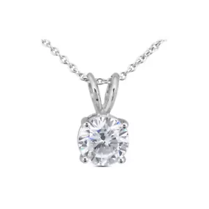 Klassischer Solitär-Anhänger 3,04 kt G SI2 runder natürlicher zertifizierter Diamant Platin - Bild 1 von 5