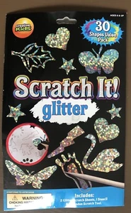 Vintage Scratch It! Art Glitter Craft Kit 30 Shapes Creative Kids - Picture 1 of 2