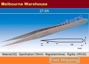 VETUS Original Genuine High Quality Stainless Steel Switzerland Tweezers 27-SA - Bild 1 von 1