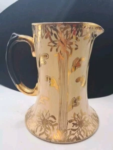 Vintage Sadler ? Chocolate Pitcher Pot Gold Floral Design - Picture 1 of 10