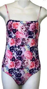 Vigoss Sz 14 Girls One Piece Swimsuit Fully Lined Tropical Floral Pattern NO - Picture 1 of 12
