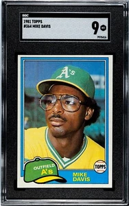 1981 Topps / Mike Davis (RC) #364 / * SGC 9 * / Oakland A’s / ($20) - Picture 1 of 2