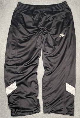 Vintage Y2K Nike Air Track Pants Mens 2XLT Black Baggy 1/4 Bottom Zip White Tag - Image 1 of 4