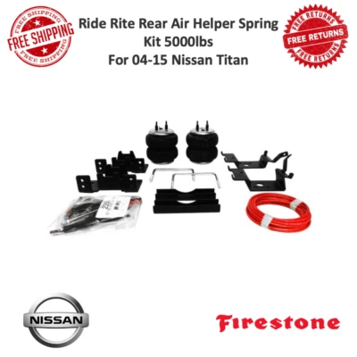 Kit de resorte auxiliar de aire trasero Firestone Ride Rite 5000 lb para 04-15 Nissan Titan Foto 1 de 4