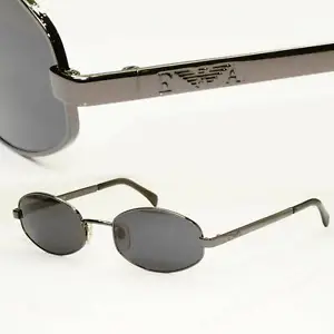 Emporio Armani 1997 Vintage Sunglasses Mens Womens Rectangle Gunmetal 063-S 976 - Picture 1 of 12