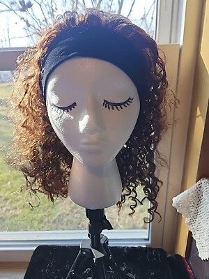Curly  Wig Medium ☆ Net  Headband Closure ☆ Beautiful Browns ☆ New In Bag - Image 1 of 4