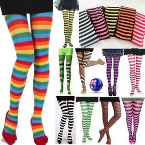 AU Women / Girl Children Elf Xmas Bee Striped Pantyhose Tights Costume Stockings - Picture 1 of 38