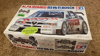 Vintage 1997 Tamiya 58195 Alfa Romeo 155 V6 TI TL01 Kit w/ Extra Wheels - READ!! - Image 1 of 4