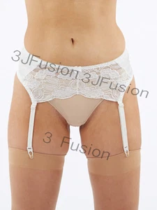 High Quality Cream Lace Suspender Belt with Metal Suspender Ends FREE POST - Picture 1 of 5