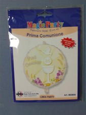PALLONCINO PRIMA COMUNIONE AVORIO 18 POLLICI 45 CM MYLAR FESTA ANIMAZIONE