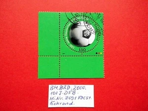 BM. Briefmarken BRD 2000 100 Jahre DFB Mi. Nr. 2091 Poststempel Eckrand - Bild 1 von 2