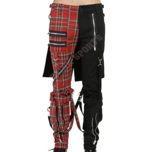 Men’s Cyberpunk Pants Gothic Punk Bondage Trousers | Emo Alternative Zip Shorts - Picture 1 of 4