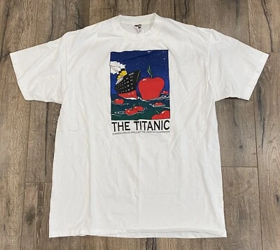 Camiseta vintage años 90 The Titanic roja manzana Washington Art XL Foto 1 de 3
