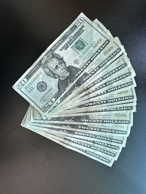 Billete de 20 dólares serie 2017 circulado billete de 20 dólares dinero en efectivo Foto 1 de 4