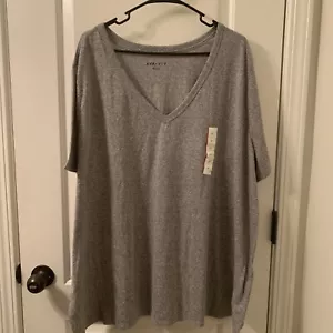 Ava & Viv Women's Plus Short Sleeve T-Shirt V Neck Size 4X Gray - Picture 1 of 7