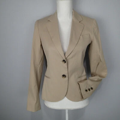 Theory Womens  Cotton bl  Blazer Size 2 jacket career work beige  - Image 1 of 4