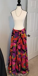New Live 4 Truth Beautiful Tropical Flowy Multicolored Full Maxi Skirt M Vaca - Picture 1 of 12