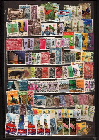 MALAYSIA MALAYA STAMPS COLLECTION 100 DIFFERENT GOOD USED (L036) Cover