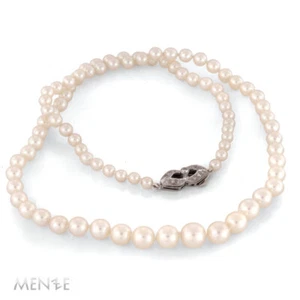 Collier / Kette Akoya - Perlen Schließe 750/- Weißgold 13 Diamanten 52cm (21174) - Bild 1 von 10