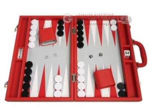 Juego de backgammon premium de 16 pulgadas - mesa roja, juegos de backgammon - Imagen 1 de 9