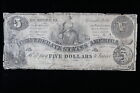 1861 $5 Confederate Note T36 Commerce seated. Sailor left 4VCL