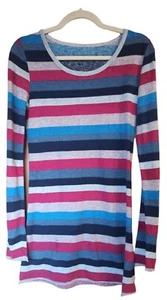 Campus by Marc O`Polo Damen lang Pullover/ Kleid Gr. M blau-grau-rot neuwertig - Bild 1 von 3