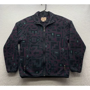 VTG Woolrich Fleece Jacket Womens Small Full Zip Purple Aztec Retro 80s 90s USA - Picture 1 of 13