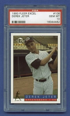 1993 DEREK JETER ROOKIE FLEER EXCEL PSA 10 GEM-MT M NY YANKEES HOF (#106) RZC - Image 1 of 3