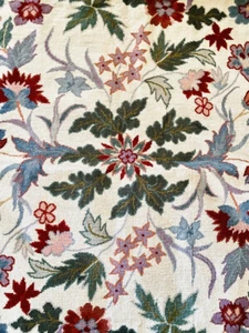 Vintage Needlepoint Rug Wool Floral 6'x 4' wide Traditional Cottage Hand Made - Picture 1 of 6