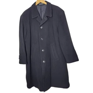 Andrew Fezza Italian Cashmere black single breasted coat size 42 - Picture 1 of 9