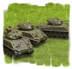 Painted! - US Sherman "Easy Eight" Platoon (3 vehicles) 15mm WW2 Flames of War - Imagen 1 de 2