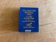 1900s Yellowstone Park Incomplete Deck Playing Cards w/Box Haynes Gold Edge Vtg
