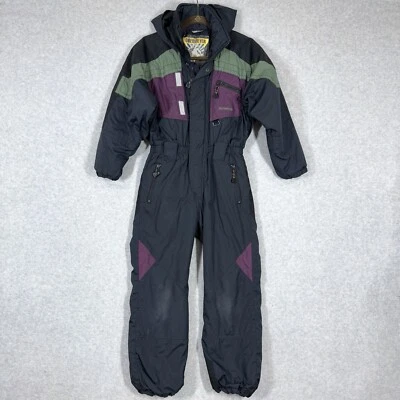 Traje de esquí Obermeyer vintage para niños 12 snowboard una pieza retro Summit colorido Foto 1 de 4