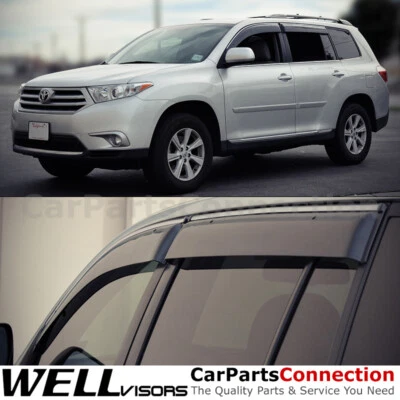 WellVisors para viseras de ventana para 08-13 Toyota Highlander deflectores laterales cromados Foto 1 de 4