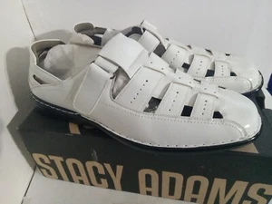 Stacy Adams Bridgeport 25184 100 Sandals Men’s Size 13M Classic White Pre-owned. - Picture 1 of 7