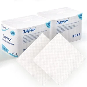 1000 Count White Beverage Napkins 1ply 4.9 X 4.9 Folded Bulk Cocktail Napkins Pa - Picture 1 of 7